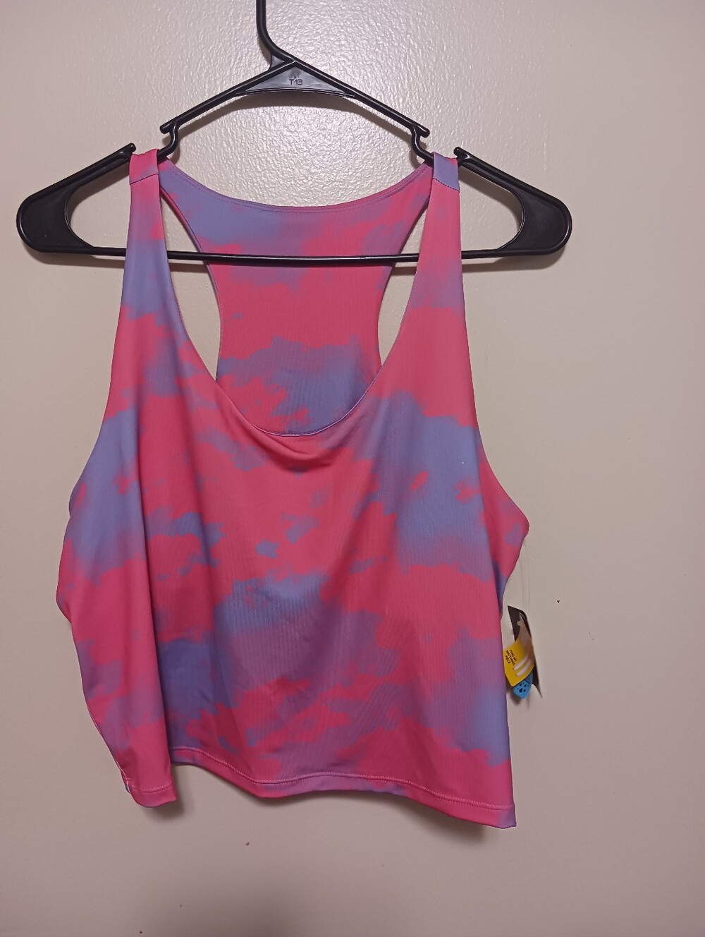 Pro Player Pink and Lavender Tie-Dye Racerback Crop Tank 1x A-19